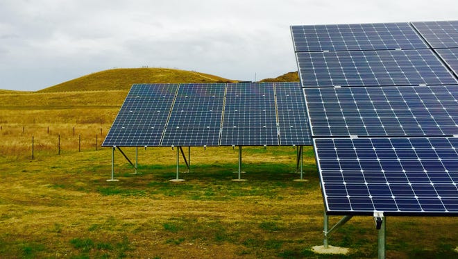 A NorthWestern Energy solar pilot project is shown near Deer Lodge.