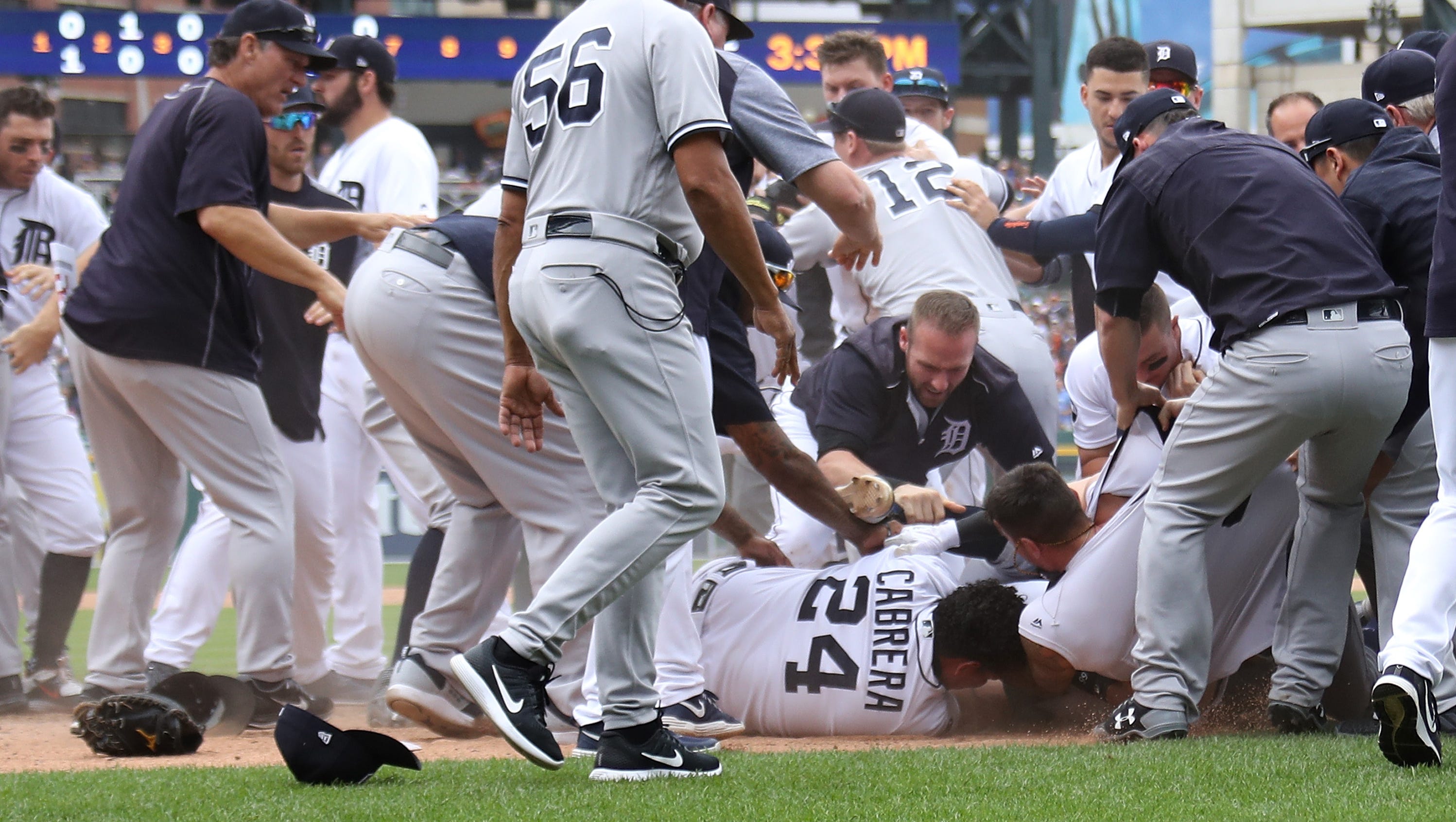 Mlb Suspends Five In Tigers Yankees Bench Clearing Brawl