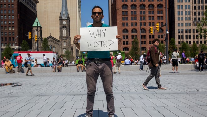 Uscav Mosco, 35, traveled from Santa Barbara, California, to protest in front of the Republican National Convention in Cleveland. Protesters gathered in Public Square throughout the week. Mosco doesn’t support Donald Trump or Hillary Clinton for president. He felt that both candidates do not represent what the majority of Americans want in a president.