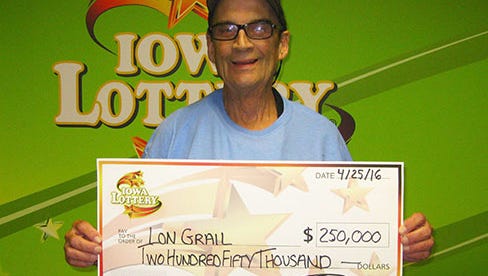 Lon Grail, of Afton won $250,000 in Saturday's Powerball drawing.