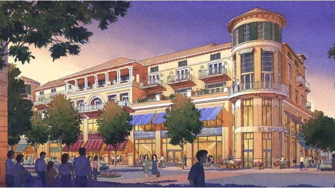 A conceptual rendering of the proposed Union Town Center.