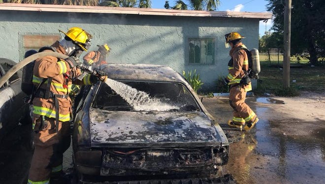 Firefighters went to a Fort Pierce car fire just after 8 a.m. Sunday.