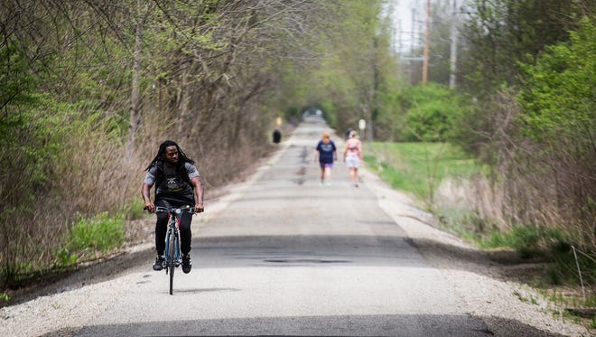 The Cardinal Greenway extends more than sixty miles through Delaware County. 