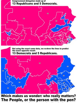 State Sen. Daylin Leach provided a Congressional district map that flipped the number of U.S. congressmen in Pennsylvania to a 13-5 Democratic majority without requiring a single vote to be changed.