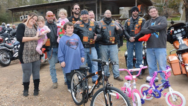 Children were surprised with some Christmas cheer Dec. 16 when almost 30 motorcycle riders – and Santa Claus himself - brought presents to Lake Bistineau.