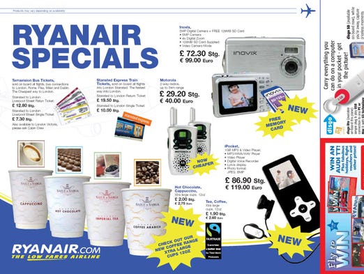 Ryanair is known for its lack of frills and for-fee