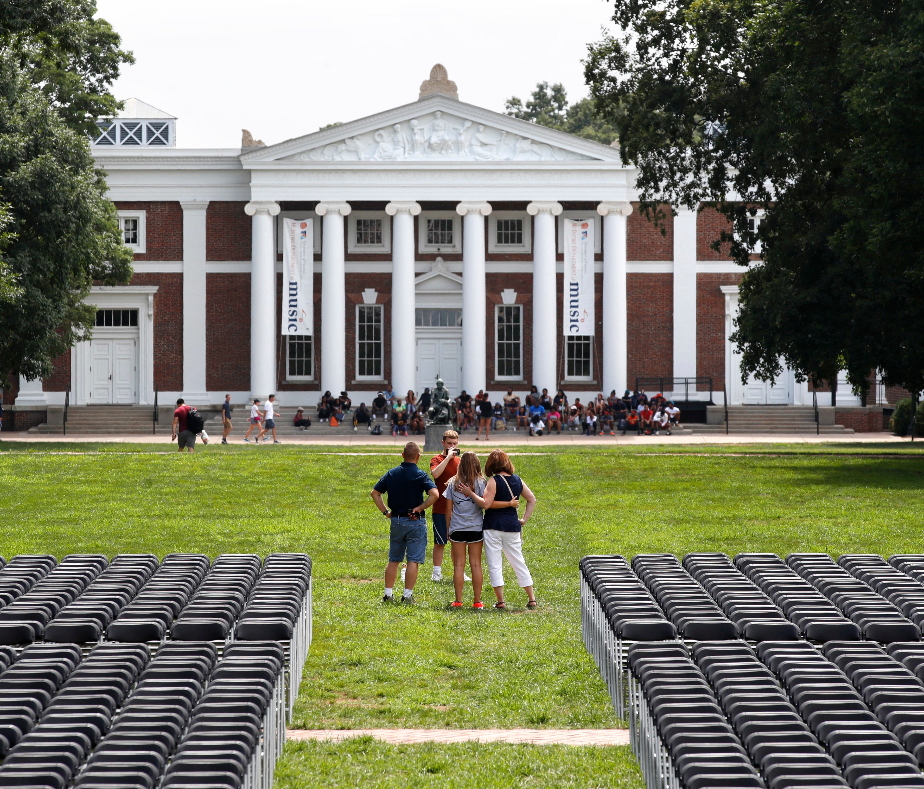 A view of the Lawn of the campus of University of Virginia in Charlottesville.