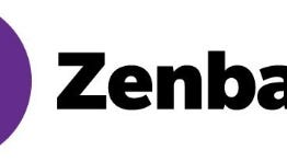 Zenbanx Logo: Purple globe with a Z connecting two individuals separated by distance. (PRNewsFoto/Zenbanx)