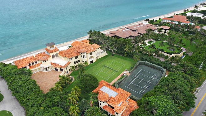A completely rebuilt ocean-to-lake estate at 1340 S. Ocean Blvd. in Manalapan has sold for $27 million, according to an updated sales listing in the multiple listing service. [Photo by Kristi Foster, courtesy Jeffrey Ray & Associates.