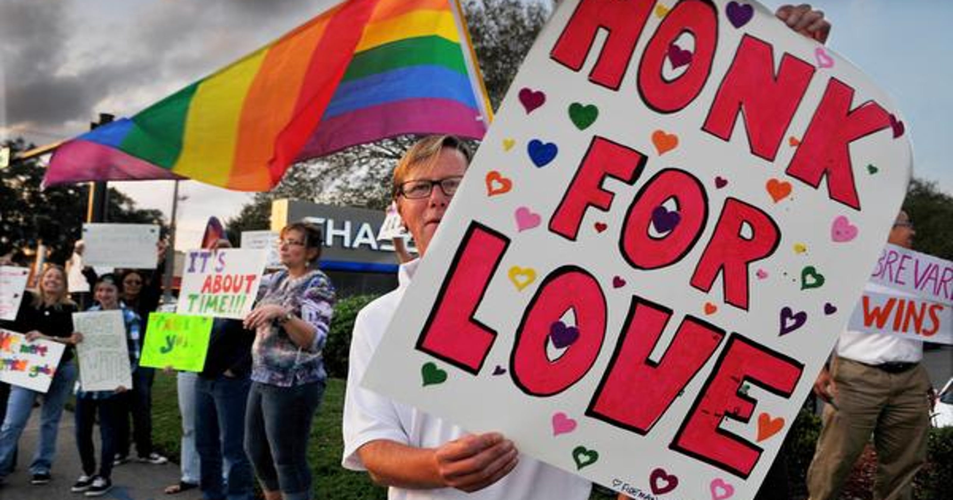 Rally celebrates first day of gay marriages in Fla.