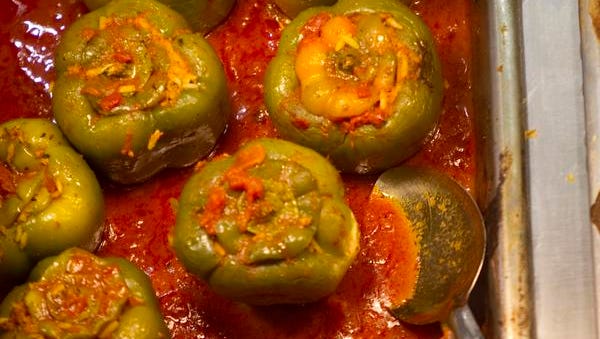 Stuffed green peppers are  served Tuesday through Thursday at the Wilmington Greek Festival.