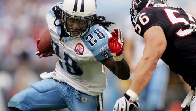 Running back  Chris Johnson, who played for the Titans from 2008-13 before being released, had 7,965 rushing yards while with Tennessee.