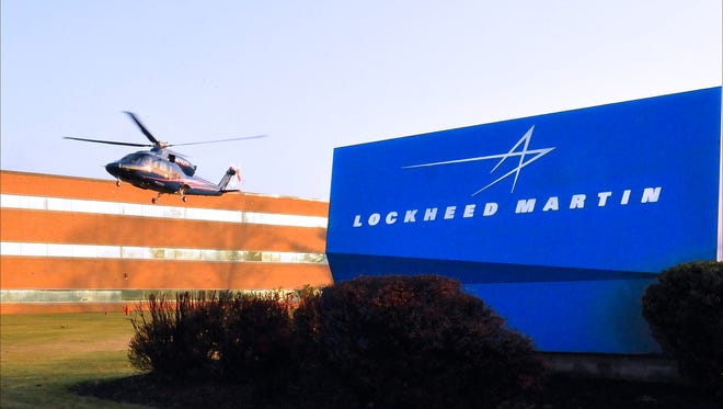 A Lockheed Martin Sikorsky S-76 helicopter landed at the Lockheed Martin facility in Moorestown.