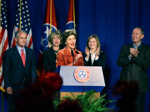 Oct. 31, 2006: First lady Laura Bush, front center,