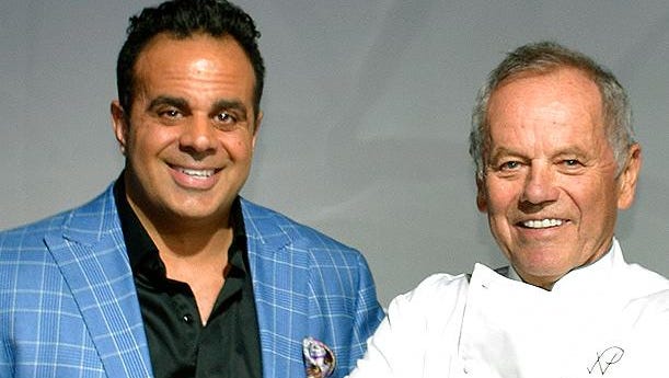 Bobby Nahra, left, and Wolfgang Puck shared tips.