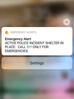 Blackstone Police posted a copy of the Emergency Alert received by their residents on Sunday, Oct. 11. They posted the picture with a message that said their residents did not have to shelter in place and that the incident was contained to Franklin.