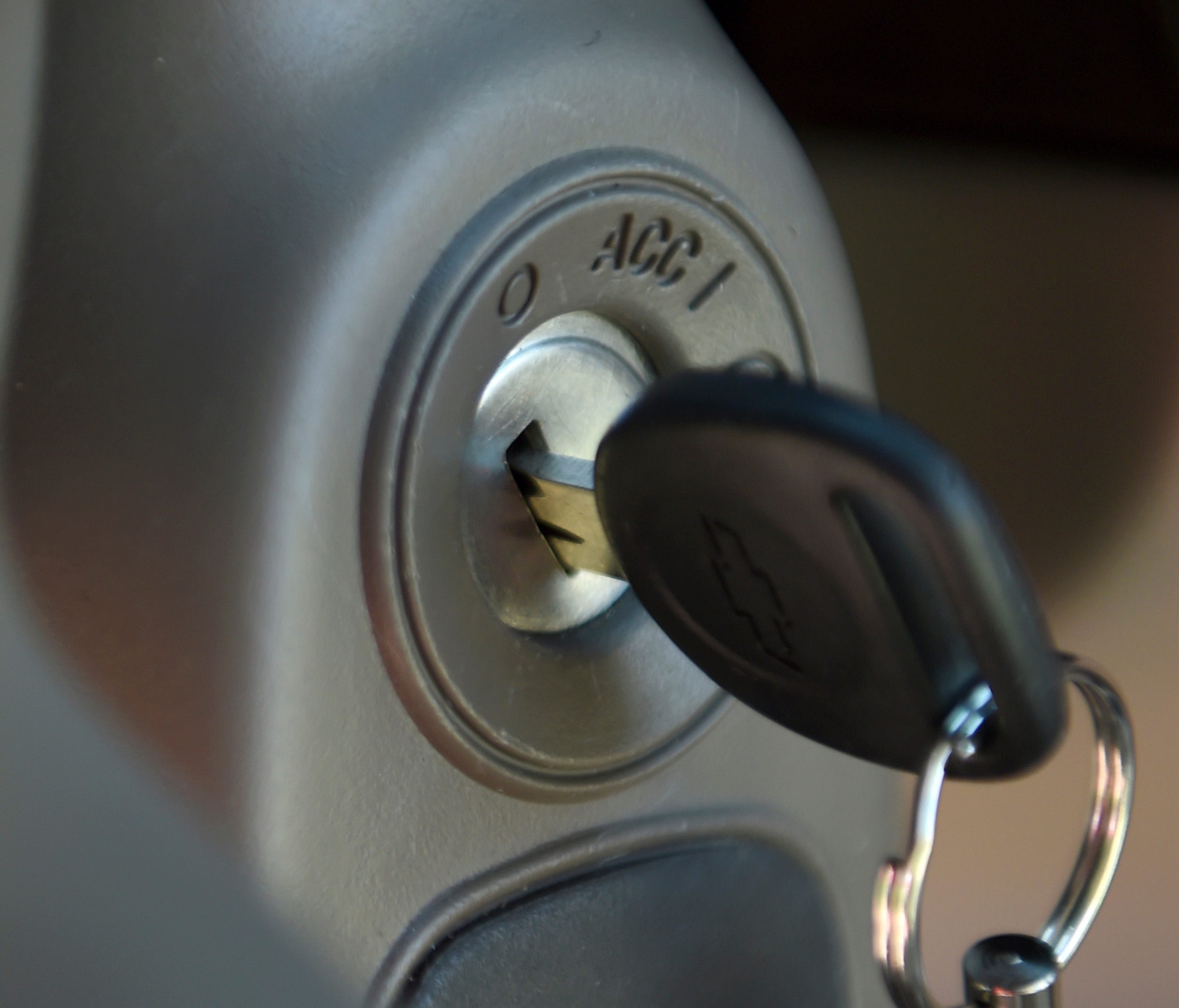 File photo taken in 2014 shows a key in the ignition switch of a 2005 Chevrolet Cobalt in Alexandria, Va.