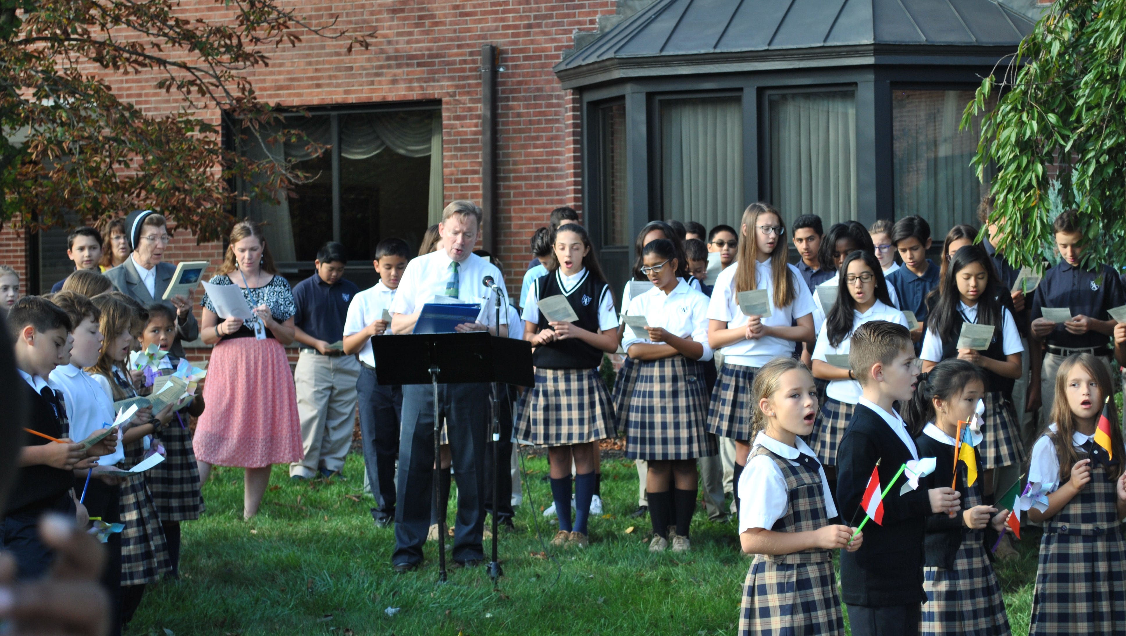 Students Plant Pinwheels For Peace