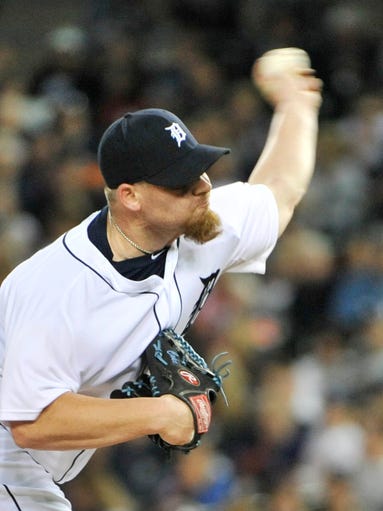 Tigers pitcher Phil Coke works in the eighth inning. Coke pitched one inning allowing two hits with one earned run.