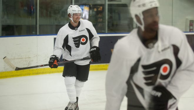 Captain Claude Giroux has skated with his teammates two days in a row.
