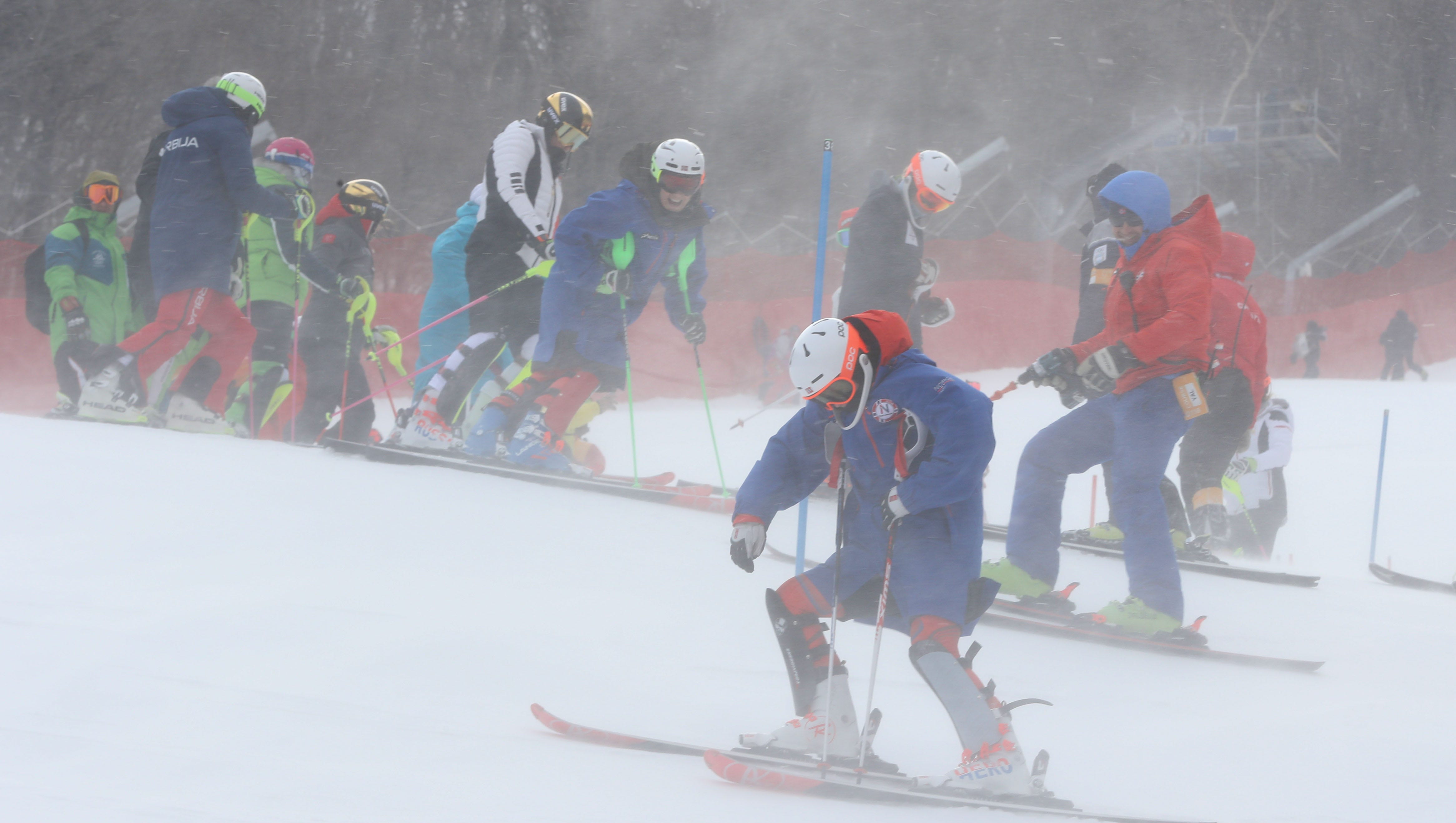 2018 Winter Olympics Wind Forces Spectators To Run For Cover