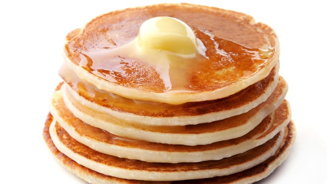 Pancakes on white background.Healthy eating.