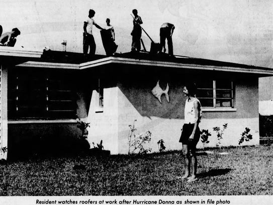 Hurricane Donna peeked under the roofs of 30 houses,