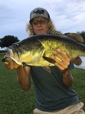 A.J. Chew, 14, of Palm City caught and released his personal best 9-pound bass last week while fishing with a Savage Gear 3D Smash Tail lure.