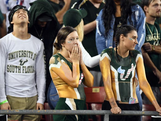 South Florida Bulls fans reacts after the Houston Cougars