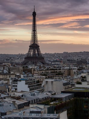 The Eiffel Tower in Paris.