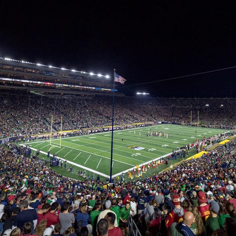 A general view of Notre Dame Stadium during the fi