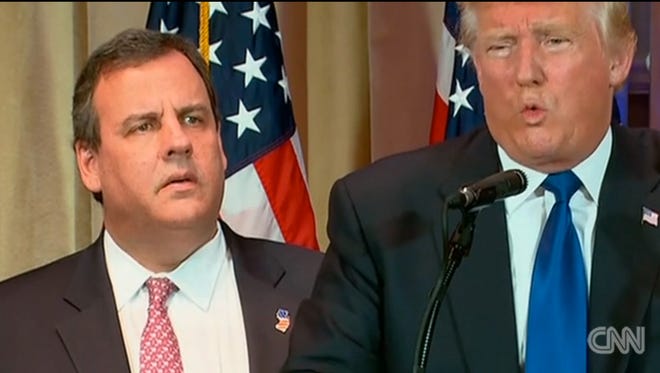 Governor Chris Christie with GOP front runner Donald Trump.