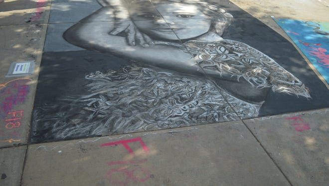 "Woman in Black and White" won first place at Chalkfest 2018 in Wausau.