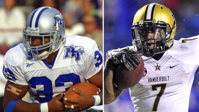 MTSU's Dwone Hicks, left, and Vanderbilt's Ralph Webb supplied many of the greatest moments in the modern era of the series.