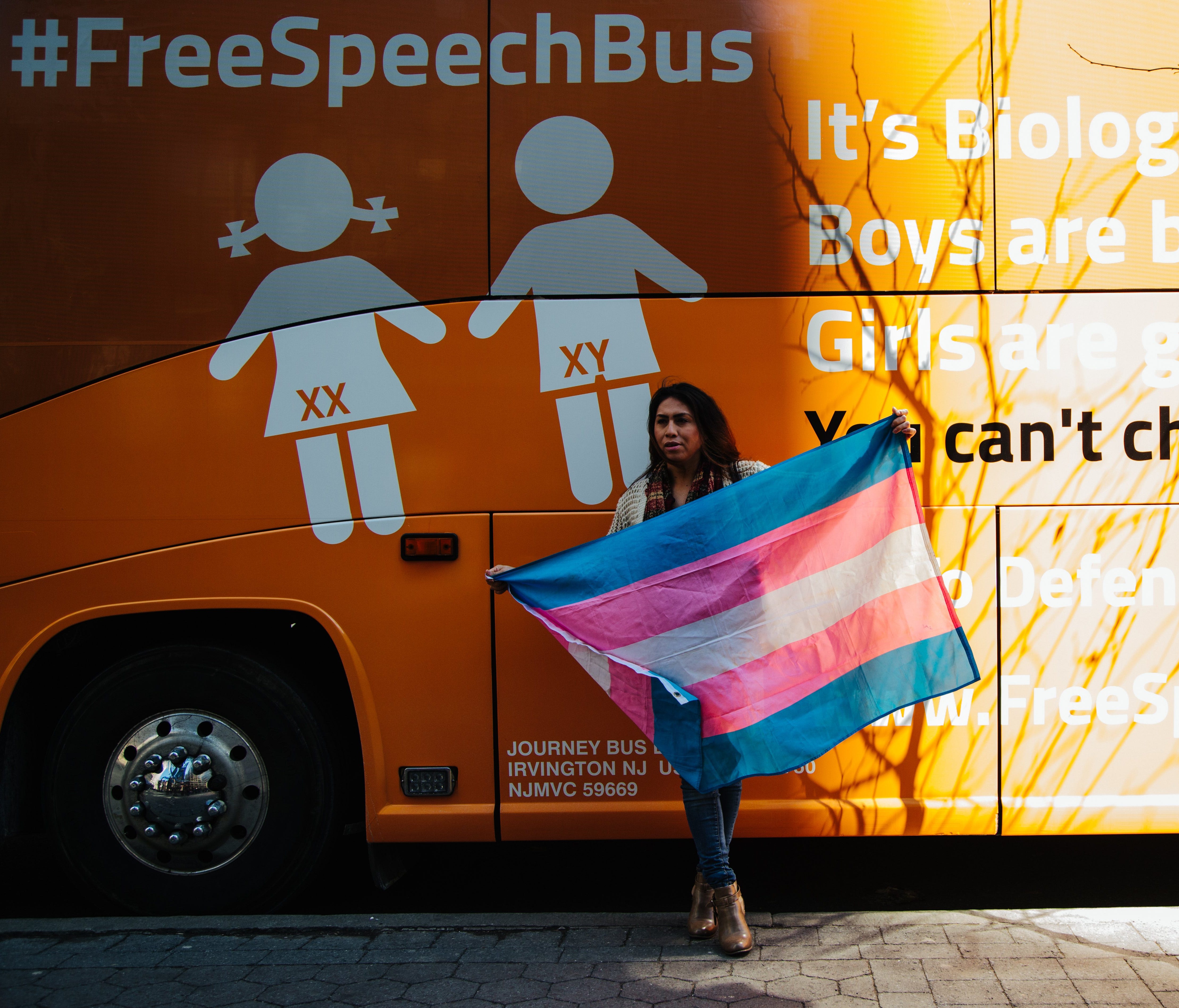 A protester in New York on March 23, 2017.