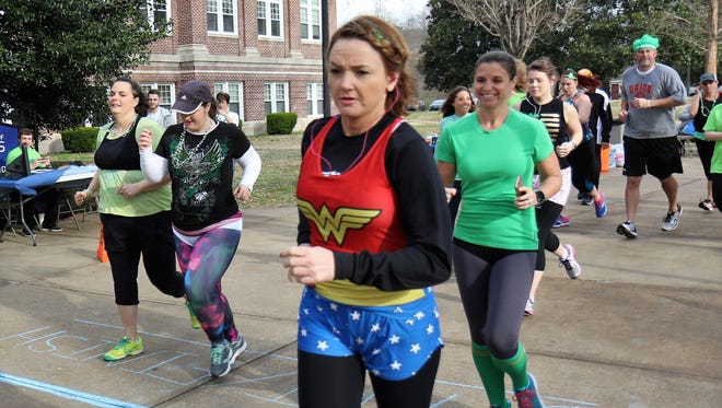 Runners wore their undies on the outside during the Undie 5K Run/Walk on Saturday, March 17, 2018 on the Lambuth campus in midtown Jackson.