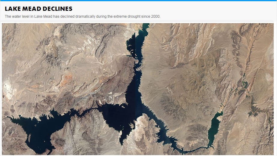 Lake Mead Satellite photos show declines over time