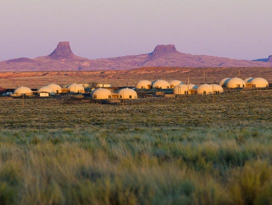 These domed houses in the badlands of northeastern