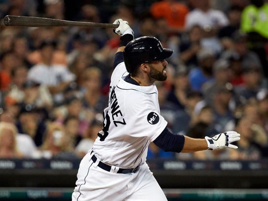 As a member of the Tigers, J.D. Martinez hit a two-run