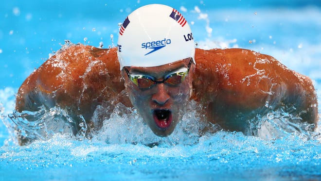 Ryan Lochte during the men's 200m individual medley heats in the Rio  Olympic Games.