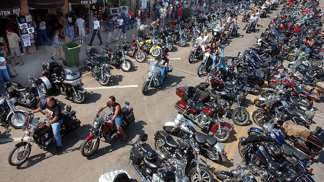File photoThousands of motorcycles line Main Street in Sturgis in this 2004 Argus Leader file photo. Each August, the city is filled with bikers from around the world.