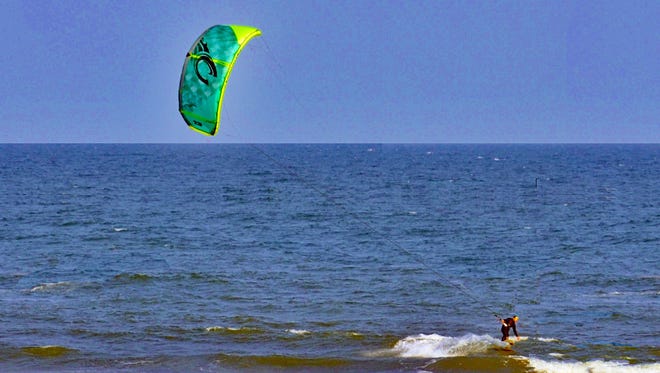 A kite surfer off Ship Bottom.