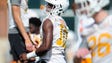 Tyler Byrd (10) warms up during Tennessee Volunteers