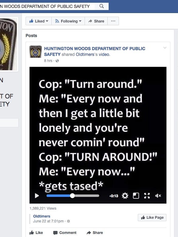 Huntington Woods Police Zapped For Taser Facebook Post