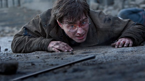 Daniel Radcliffe is shown in a scene from "Harry Potter"