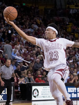 Zach Lofton and the New Mexico State Aggies complete the Battle of I-10 series Thursday night at UTEP.