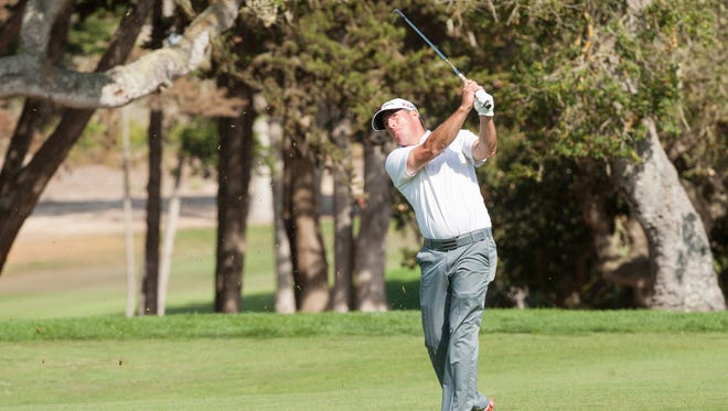 John Dal Corobbo on the 15th hole during the final round at the 27th Senior PGA Professional National Championship at Bayonet Black Horse on Oct. 18, 2015 in Seaside, Calif.