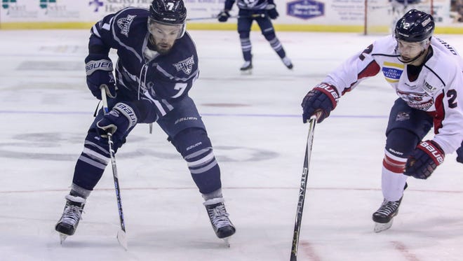The Ice Flyers Josh Cousineau scored the team's first goal Monday night, then assisted on the second goal in Pensacola's 5-3 win against the Knoxville Ice Bears at the Bay Center.