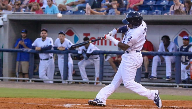 Pensacola second baseman Shed Long went 3-for-3 against the Mississippi Braves on Monday night in the Blue Wahoos' 5-2 victory.