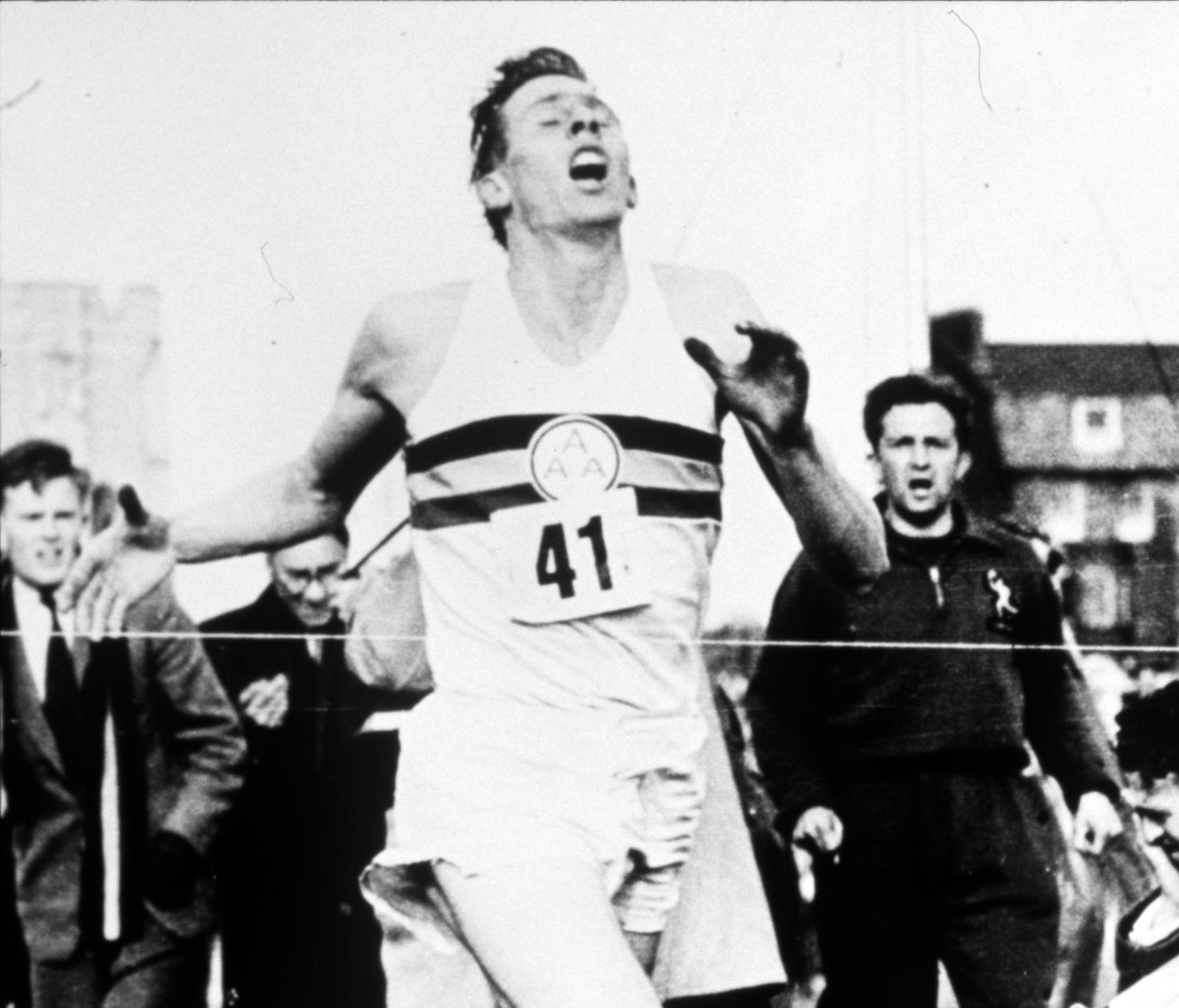 Roger Bannister breaks the 4-minute mile in 3 minutes, 59.4 seconds on May 6, 1954.